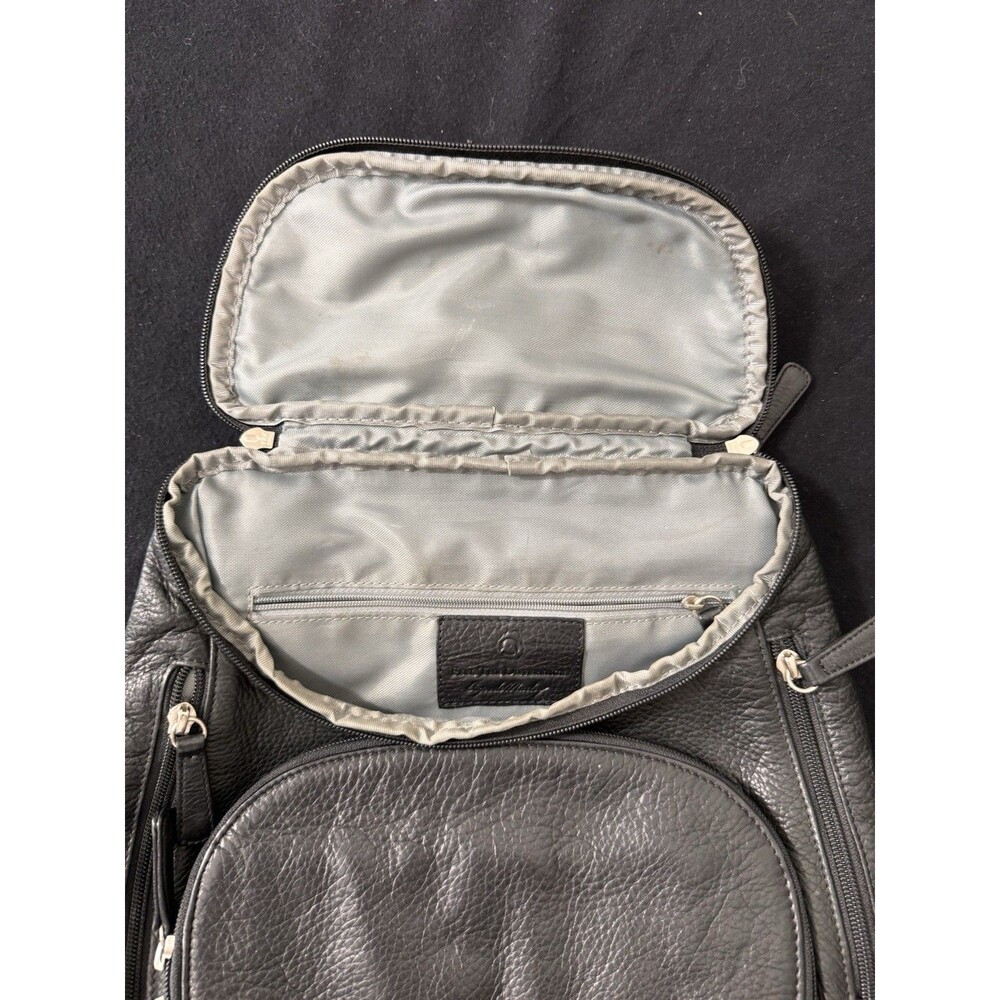 Osgoode Marley Soft  Black Pebble Leather Convertible Backpack Organizer - Picture 7 of 16
